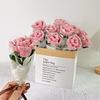 Artificial Flower Long-Lasting Never Wither Hand-Made Twist Sticks Silk Flowers Realistic Faux Floral Arrangement Home Decor