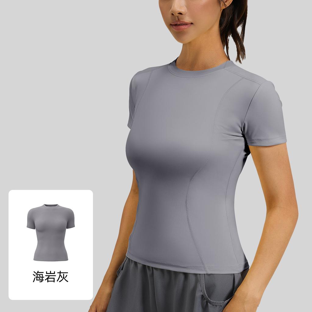 Women's Fashionable Lightweight Athletic Yoga Top, Short-Sleeve Running And Fitness T-Shirt For Summer