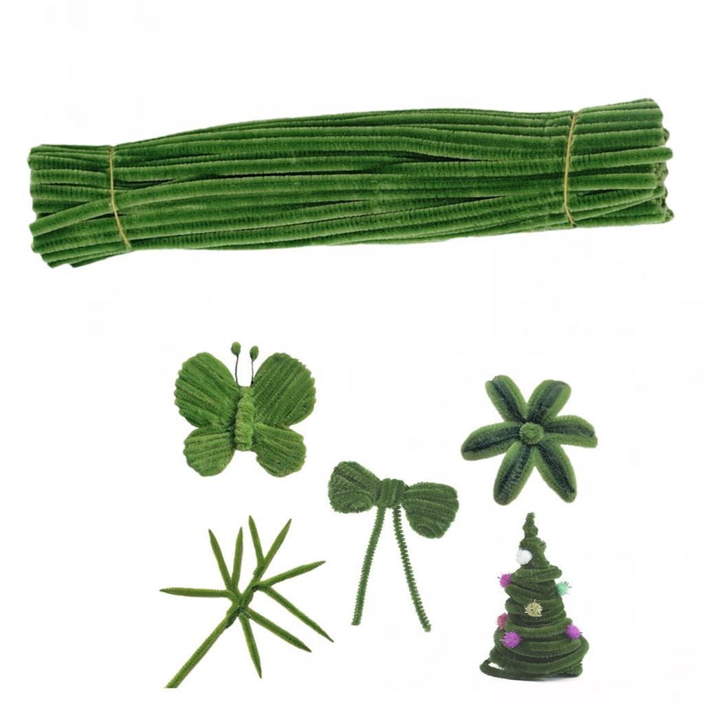 40 Colors Chenille Stems 100pcs Pipe Cleaners Plush Tinsel Stem Wired Sticks Twist Stick Hair Strip DIY Craft Educational Toys