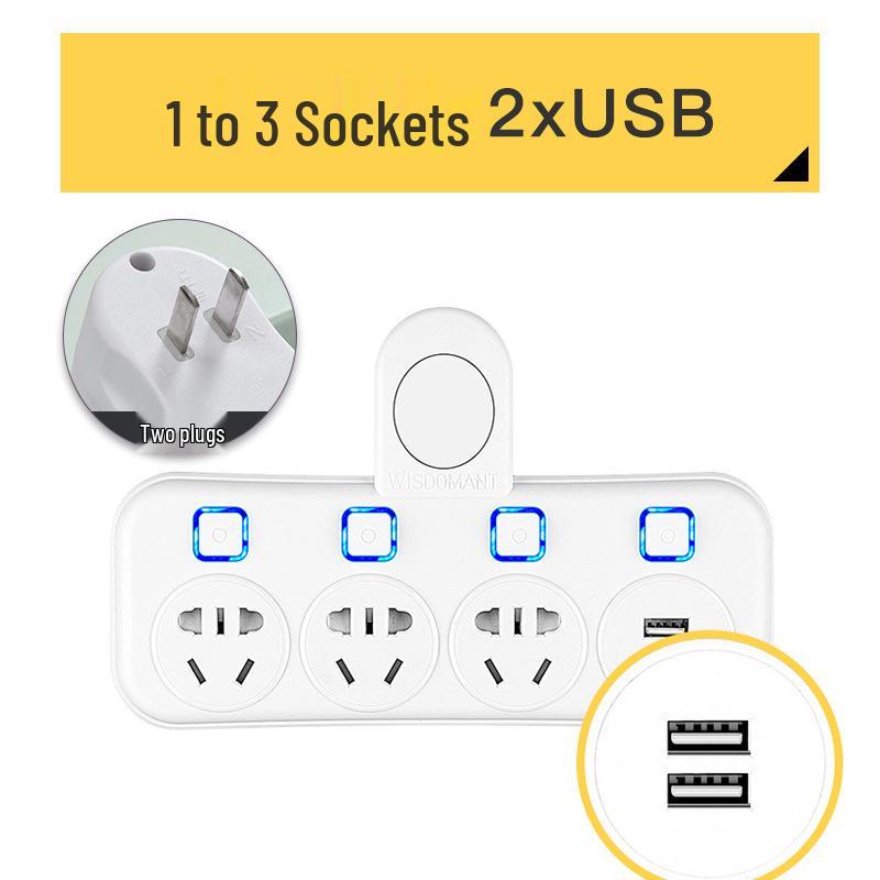 Wireless Multifunctional 2-Pin Plug Strip & Adapter