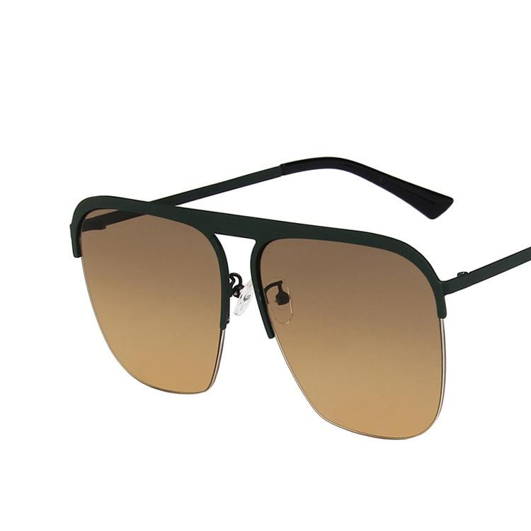 

Gradient colour single beam retro metal half frame sunglasses Outdoor Use travel beach picnic sunglasses for Women s daily accessories