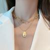VKME Fashion Layered Pearl Flower Pendant Necklace Female Small Daisy Pearl Chain Collar Necklace Bohemian Vintage Jewelry Gift