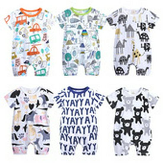Kids Tales Lion Romper: Newborn Short Sleeve Double Zipper Jumpsuit