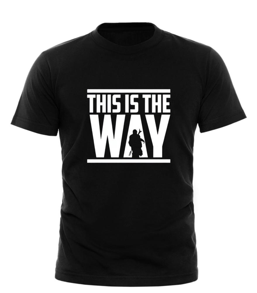 THE MANDALORIAN #034;THIS IS THE WAY OUTLINE#034; TSHIRT ALL SIZES BLACK WHITE Unisex T-Shirt XXXL