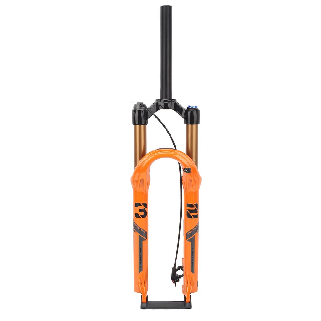 27,5 cala Rowerowy Widelec Amortyzowany Przedni Widelec Góralowy Widelec Przedni Rowerowy Amortyzator Przedni Widelec z Blokadą Zdalną Pomarańczowy