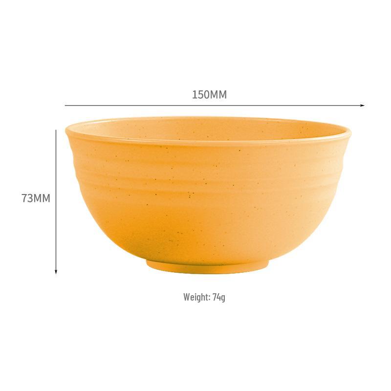 TK Exclusive Wheat Straw Bowl: 15cm Macaron Color, Vertical Stripe Design, Customizable with Logo