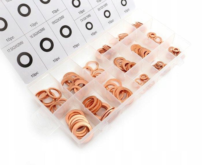 Copper Washers Set of Washers and Gaskets 150 Pcs Kraft&Dele Kd10503