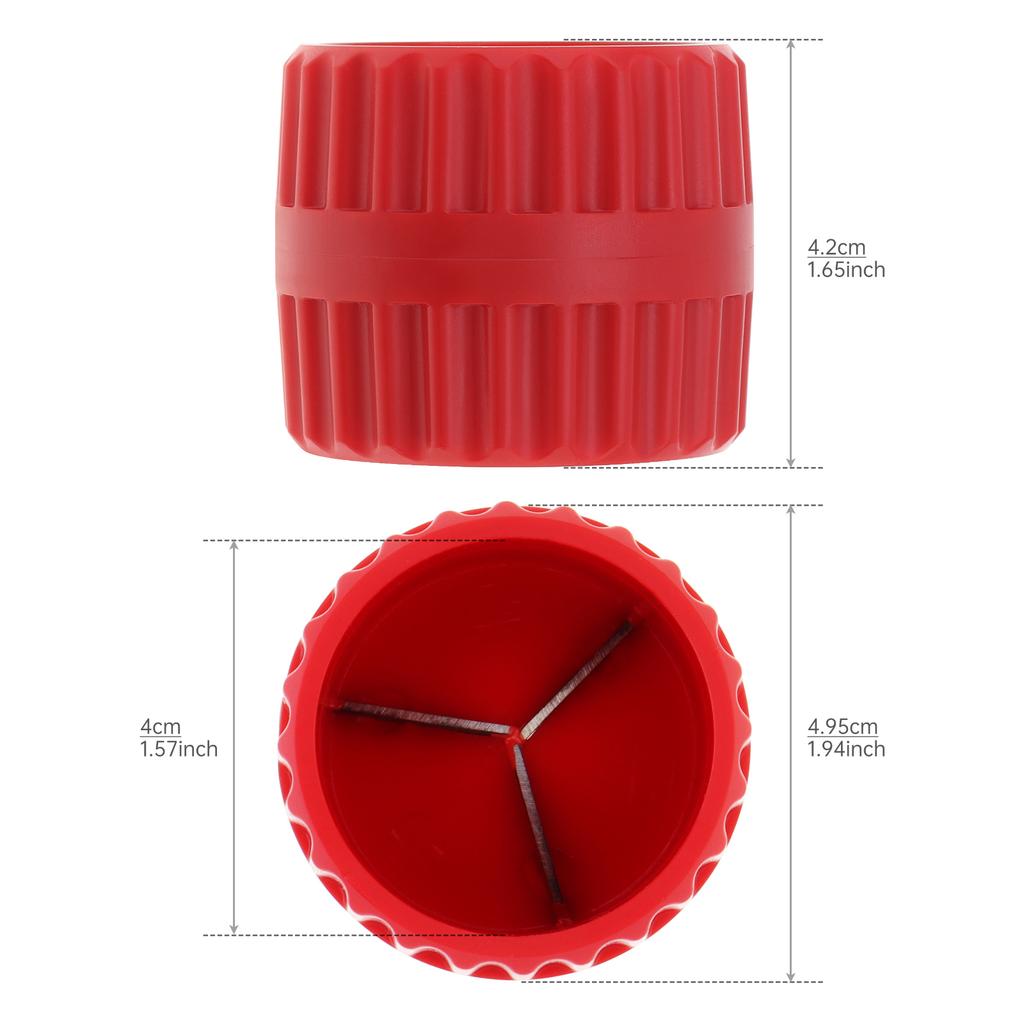 2pcs 5-38mm Red Round Thickened Copper Tube Chamfers for Metal Tube Internal External Deburring Cleaning Tools Remover Reamer
