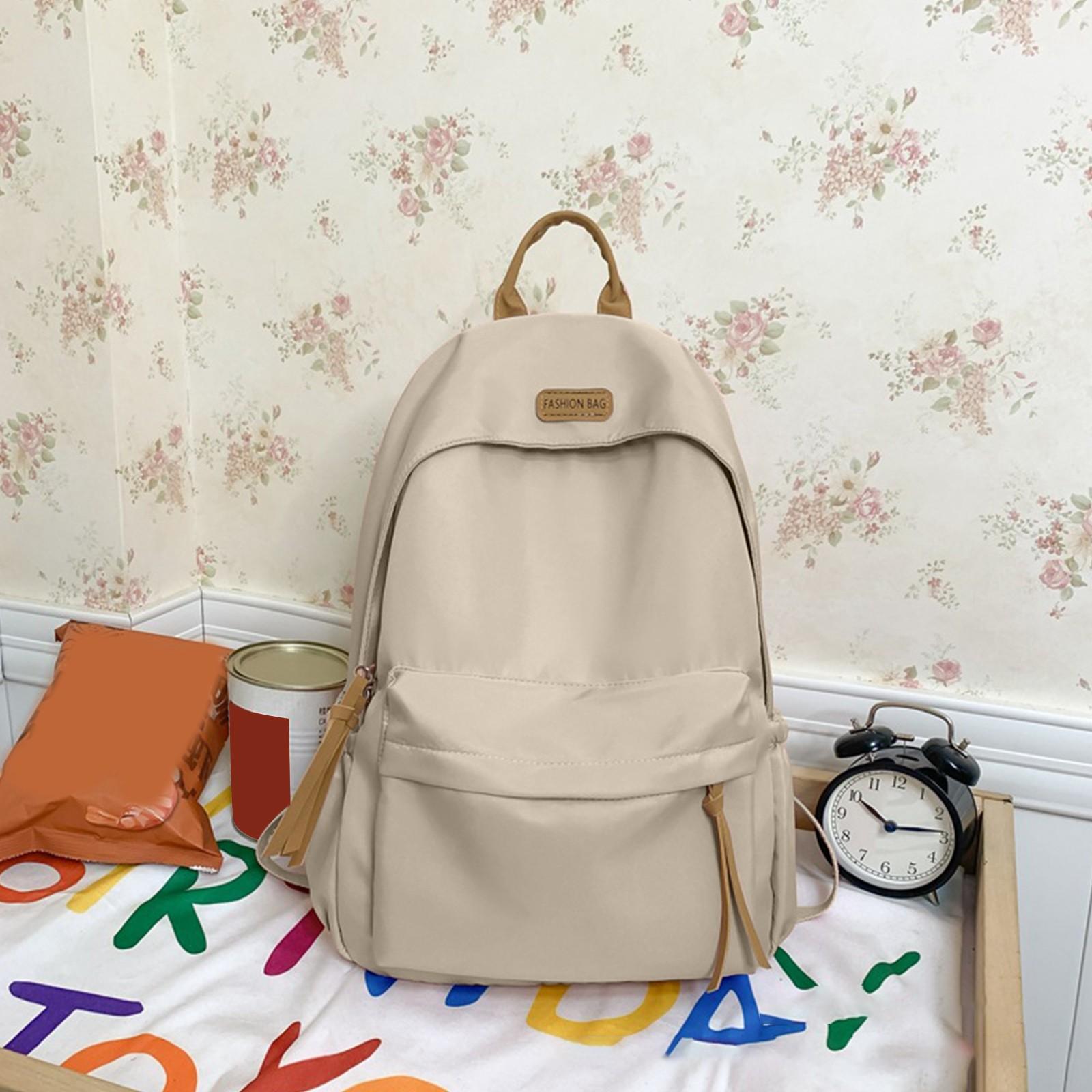 Oxford Cloth Large Capacity Multi-layer Backpack Color Bag School Bag One Size хаки