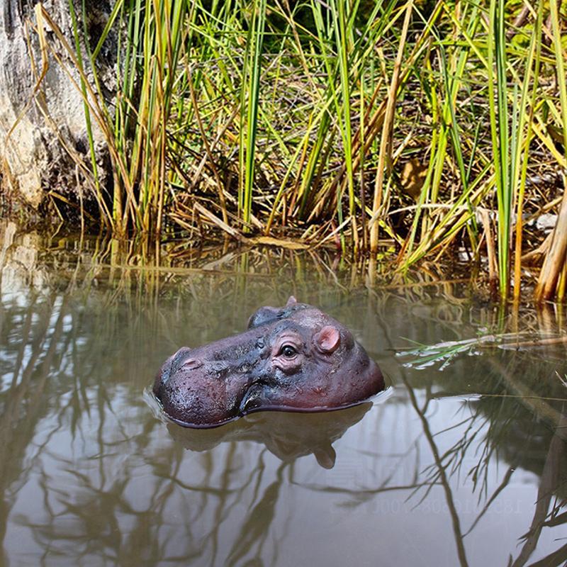 Nilpferd Schwimmende Dekoration Gartendekor Nilpferd Kopf Statue Teich Schwimmender Hippo Kopf Landschaft Hippo Kopf Dekor