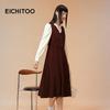 EICHITOO Women's Retro Fake Two-Piece Long Sleeve Dress