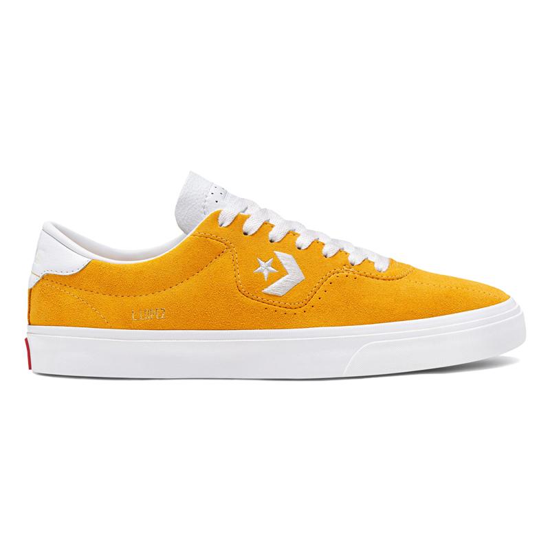 Converse Cons Louie Lopez Pro Vintage Anti-Slip Shock Absorption Low-Top Board Shoes Unisex Yellow and White