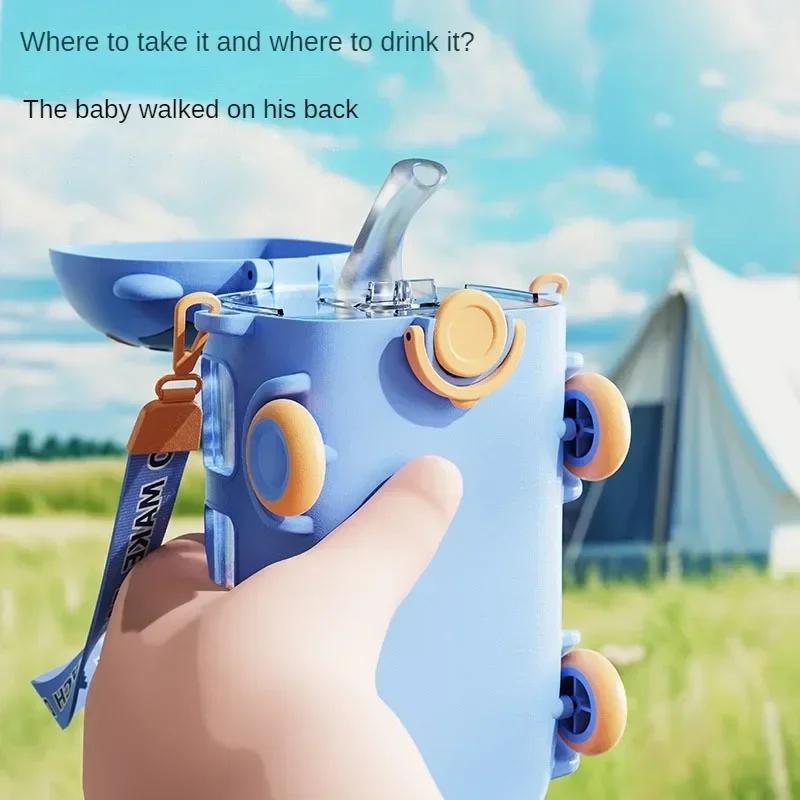 Cute Toy Car Cup with Straw Indoor and Outdoor Water Bottle Large Capacity Plastic Mug for Summer Drinkware Water Bottles