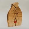 Custom Wooden Bear Family Puzzle with 2-6 Names, Colorful Heart Design, Ideal Gift for Mother's Day Father's Day Thanksgiving Christmas