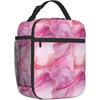 Pink Marble Lunch Box for Women Men, Insulated Lunch Box, Reusable Lunch Bag for Office, Work, Picnic, Travel