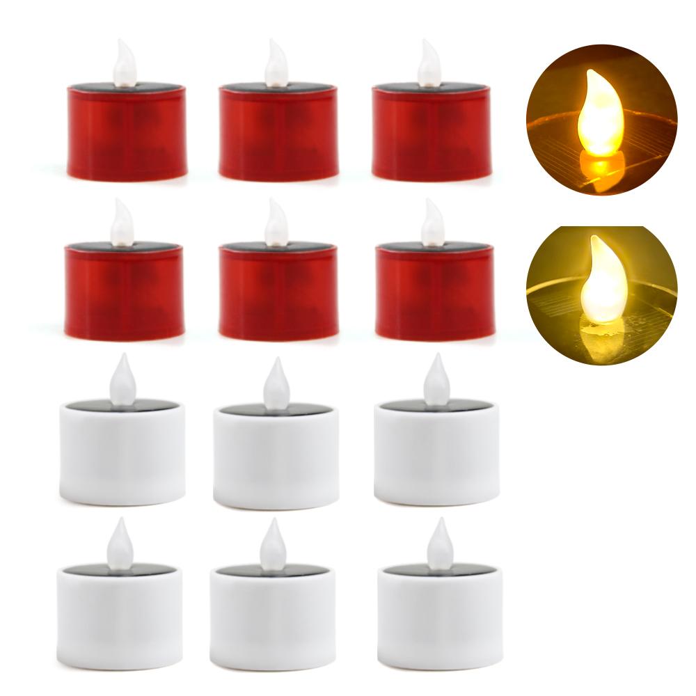 Solar Led Candles Simulation Flameless Outdoor Rechargeable Candles Waterproof Terrace Lamp for Garden Party Halloween Decor