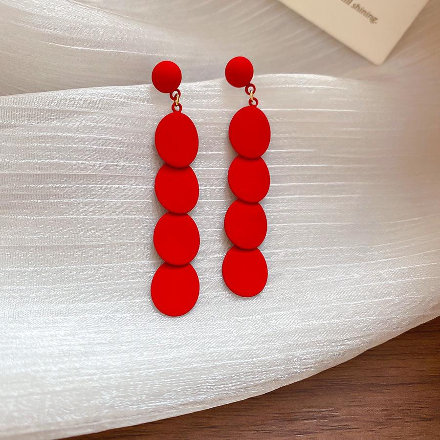 Silberne Nadel Tropfenöl Rote Perlen Ohrstecker - Eleganter & Vielseitiger Schmuck für Damen