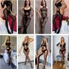 Ženy nadměrných velikostí Žhavé sexy květinový vzor Síťované body Spodní prádlo s otevřeným rozkrokem Bodystocking Spodní prádlo na spaní Kostýmy Sexy spodní prádlo bez rozkroku
