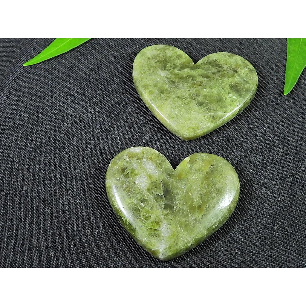 31-32MM Vessonite?Heart 2 Pcs Healing Heart Cabochon loose Gemstone 86Cts. SK-4124