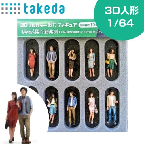 Takeda Diorama Doll 3D Color Realistic Figure 360-Degree Full-Body Photography 3D Photogrammetry (1/64)
