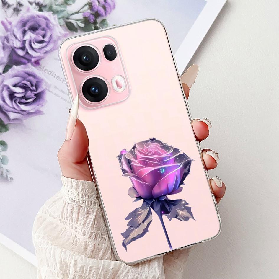 For OPPO Reno13 Pro 5G Case CPH2697 Fashion Flower Butterfly Soft Silicone Phone Cover For OPPO Reno 13 CPH2689 Reno13Pro Bumper