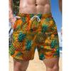 Sommer Herren Leichte Atmungsaktive 3D-Bedruckte Strandshorts Sommerlich Lässige Bademode für Outdoor-Aktivitäten