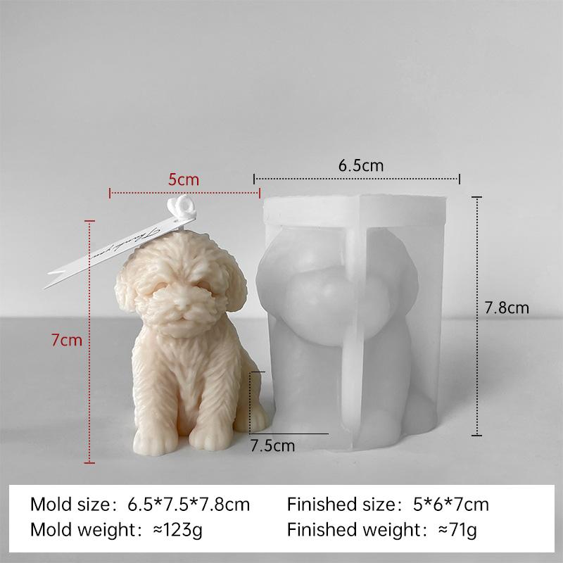 

Cute Teddy Pet Dog Silicone Mold DIY Aroma Candle Plaster Resin Ornament Molds Puppy Soap Candle Making Supplies
