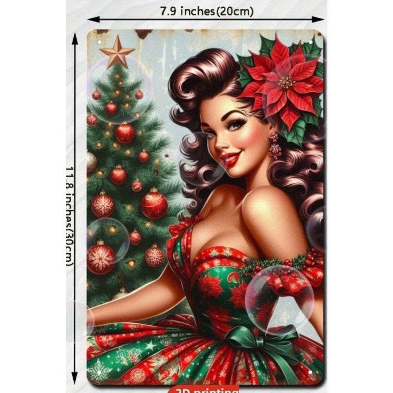 Pin-Up Girl Blechschilder, Garage Werkstatt Metalldekor 20x30cm