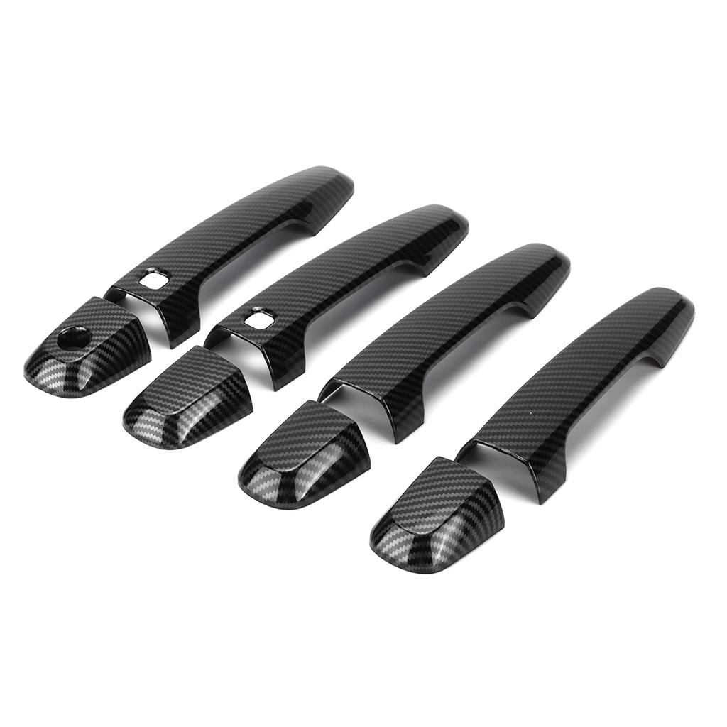 8PCS/Set Car Exterior Door Handle Trim Replacement for Mitsubishi Pajero/Montero/Shogun Sport 2019‑2021Carbon Fiber Style