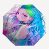 1pc Rainbow Hair Anime Girl Outdoor Umbrella - Automatic Opening/Closing, Portable 3-Fold Design with 8 Iron Ribs - Perfect Gift for Fans, Travelers,
