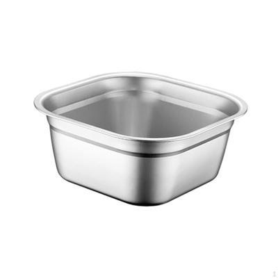 Stainless Steel Square Basin Cereal Bowl Buffet Kitchen Gadget Dinner Server for Vegetables