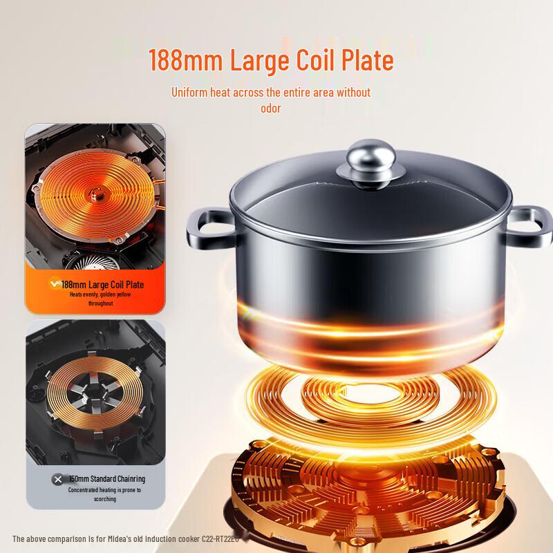 Midea 2200W Smart Induction Cooker with Wok CN Plug (adapter Included)