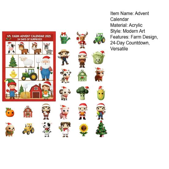 Vánoční adventní kalendář Design s farmou 24denní odpočítávání Dekorace Dětské překvapení Adventní kalendář Sváteční dekorace