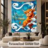 Cow Highland (69) Theme Wall Tapestry Customized With Name Text Personalized Hanging Tapestry For Bedroom Living Room Decor