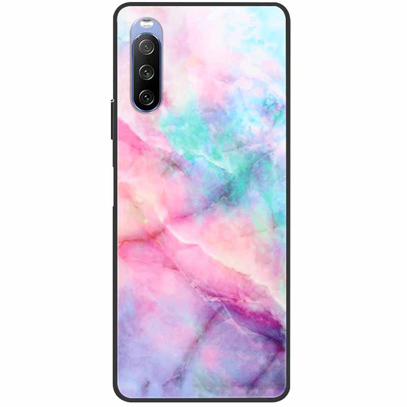 Soft Cover For Sony Xperia 10 III Case 5 III Soft Silicone Black Cases for Sony Xperia 1 III / Xperia1 XZ4 Covers Cool Marble
