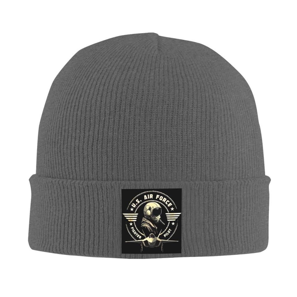 US Air Force Fighter Pilot Military Aviation Vintage Warm Knitted Cap Bonnet Hat Autumn Winter Outdoor Beanies Hats Adult