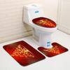 Christmas Bathroom Floor Mat Toilet Three-Piece Set