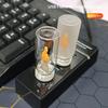 USB Flameless Flickering LED Candle Night Light Frosted Glass Portable Lamp for Holiday Party Home Car Decor