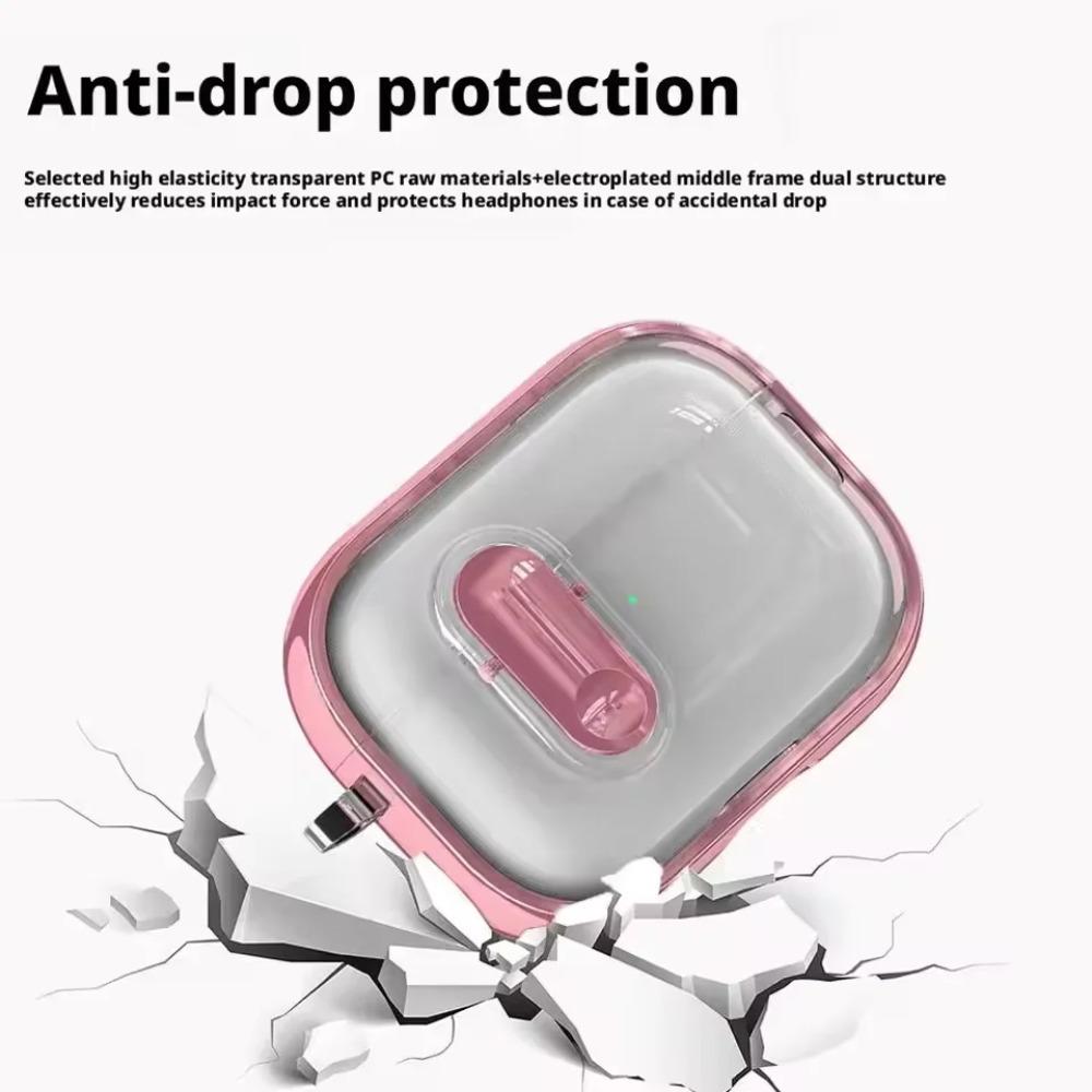 New Coming Transparent Crystal Clear Secure Lock Headphone Earphone Cover For Apple AirPods 4 Pro 3 2 Earphone Case With Hook