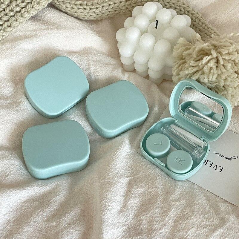 Weiß, rosa, gelb, für Brillen, Kosmetik, Kontaktlinsen, Box, Kontaktlinsen-Etui für Augen, Reiseset, Halter, Behälter, Reisezubehör