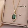 1pcs Senior Sense of Green Large Glass Diamond Copper Set Zirconia Pendant Necklace Ladies Light Luxury Wind Niche Jewelry