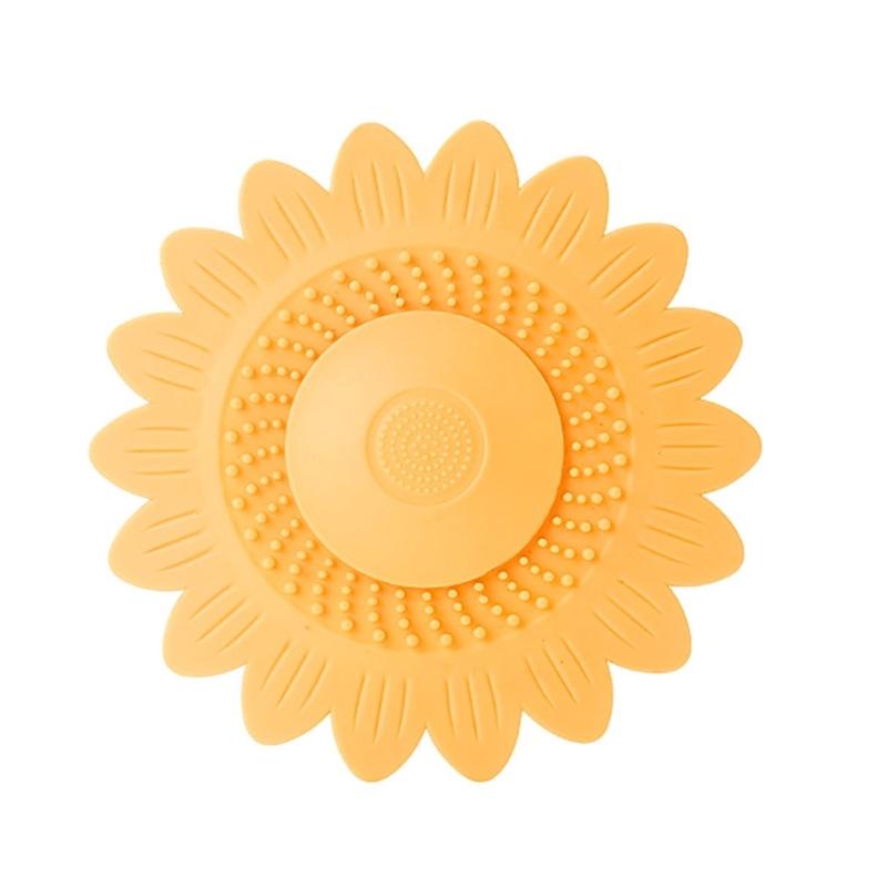 Силиконовая пробка для слива раковины, уловитель волос, универсальная крышка-пробка для слива раковины, для ванной комнаты, ванной, пробка для слива жёлтый