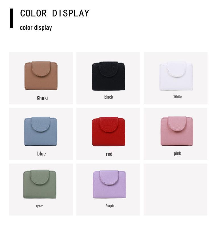 Korean-Style Women's Minimalist Wallet, Dopamine Color, Multi-Card Large Capacity Holder