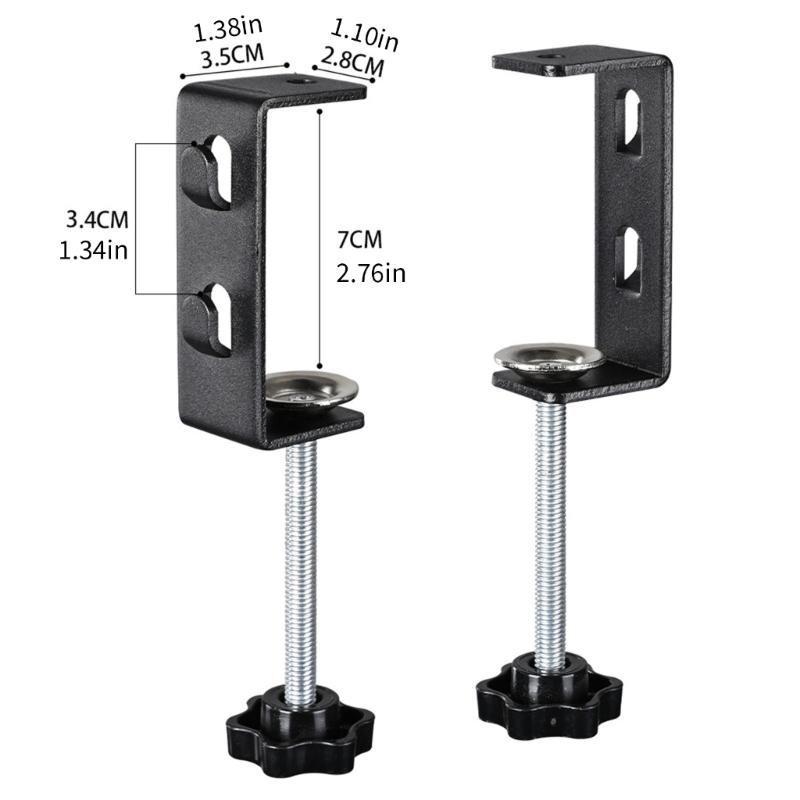 2Pcs Desktop Base C Clamps Table Mount Clamps Desk C Clamps Iron Hardware Clamps For Workbench Studio Accessories