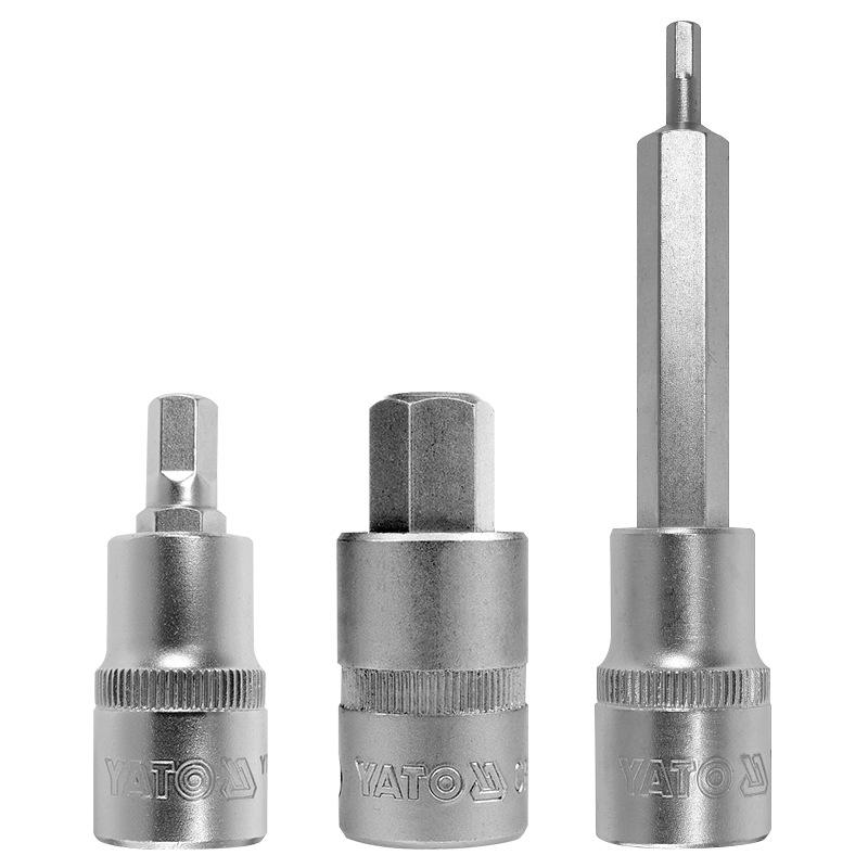YATO 1/2" Hex Screwdriver Socket Set, S2 Batch Head, Chrome Vanadium Steel