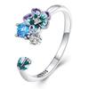 WOSTU 925 Silver Pet Cat Stackable Opening Ring For Women Snake Dog Adjustable Rings Fine Jewelry Party Birthday Gift