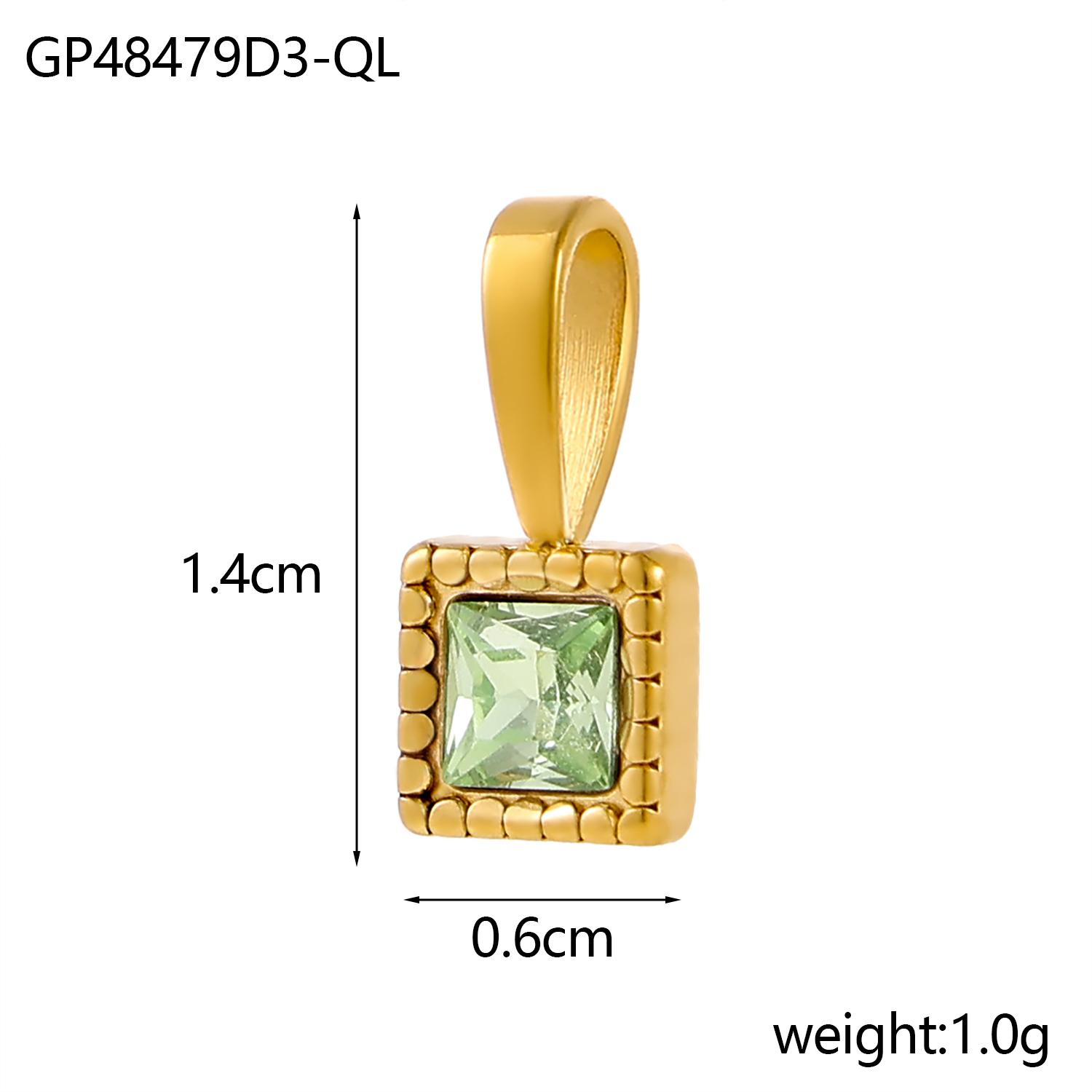

CARLIDANA Latest Luxury 12 month Birthstone Collection Of Square Crystal Charm Pendant Gold Plated Jewelry For Women Girl
