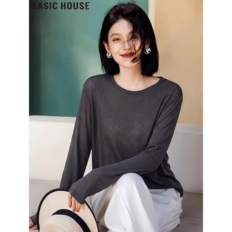 Basic House Women s Ice Silk Sun Protection Long Sleeve T-Shirt ONE SIZE