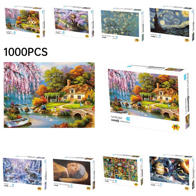 Village 1000 Pieces Jigsaw Puzzles Educational Puzzle Toy For Adults Kids Gifts