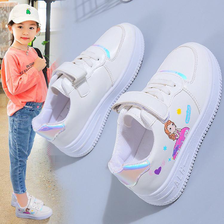 Girls shoes 2021 spring new children's little white shoes girls shoes white board shoes primary school students casual sports shoes